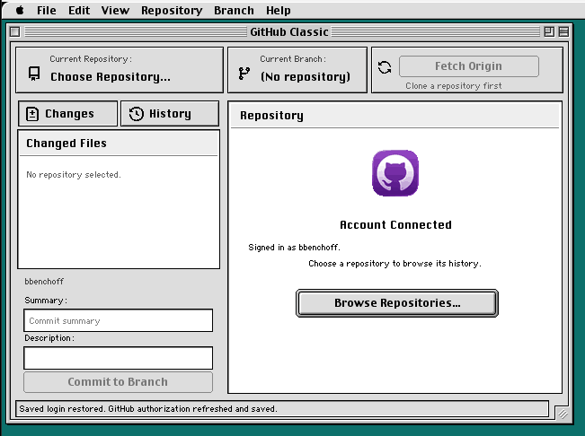 The main interface for GitHub Classic