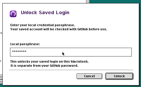 Unlock saved login