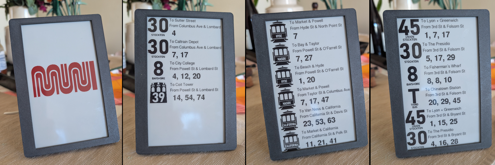 Multi-Stop MUNI Bus Tracker with E-Paper Display | Benchoff Design ...