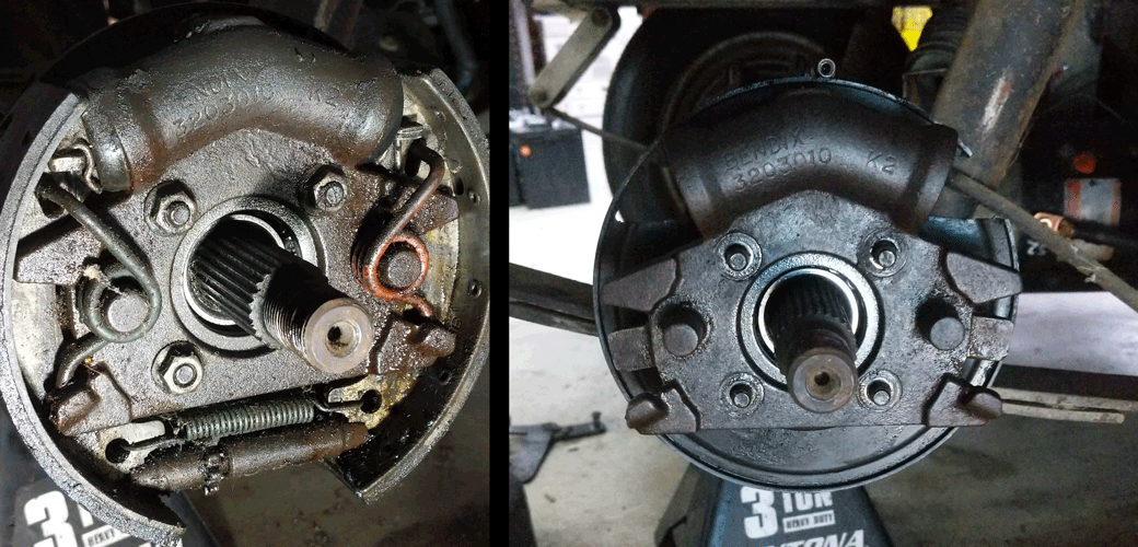 Cleaned rear brake drum
