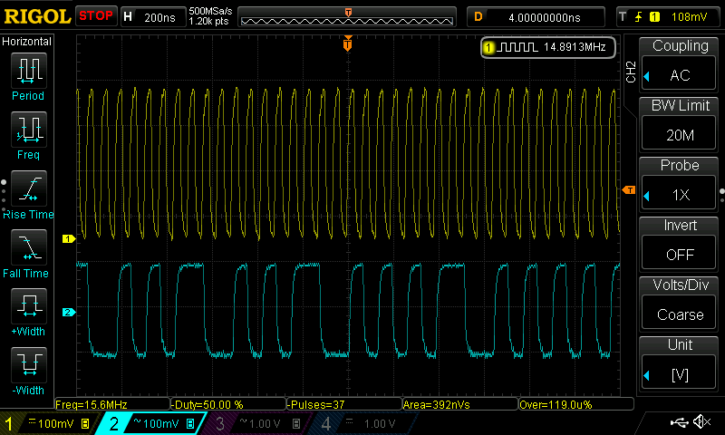 AMC signals on an oscilloscope